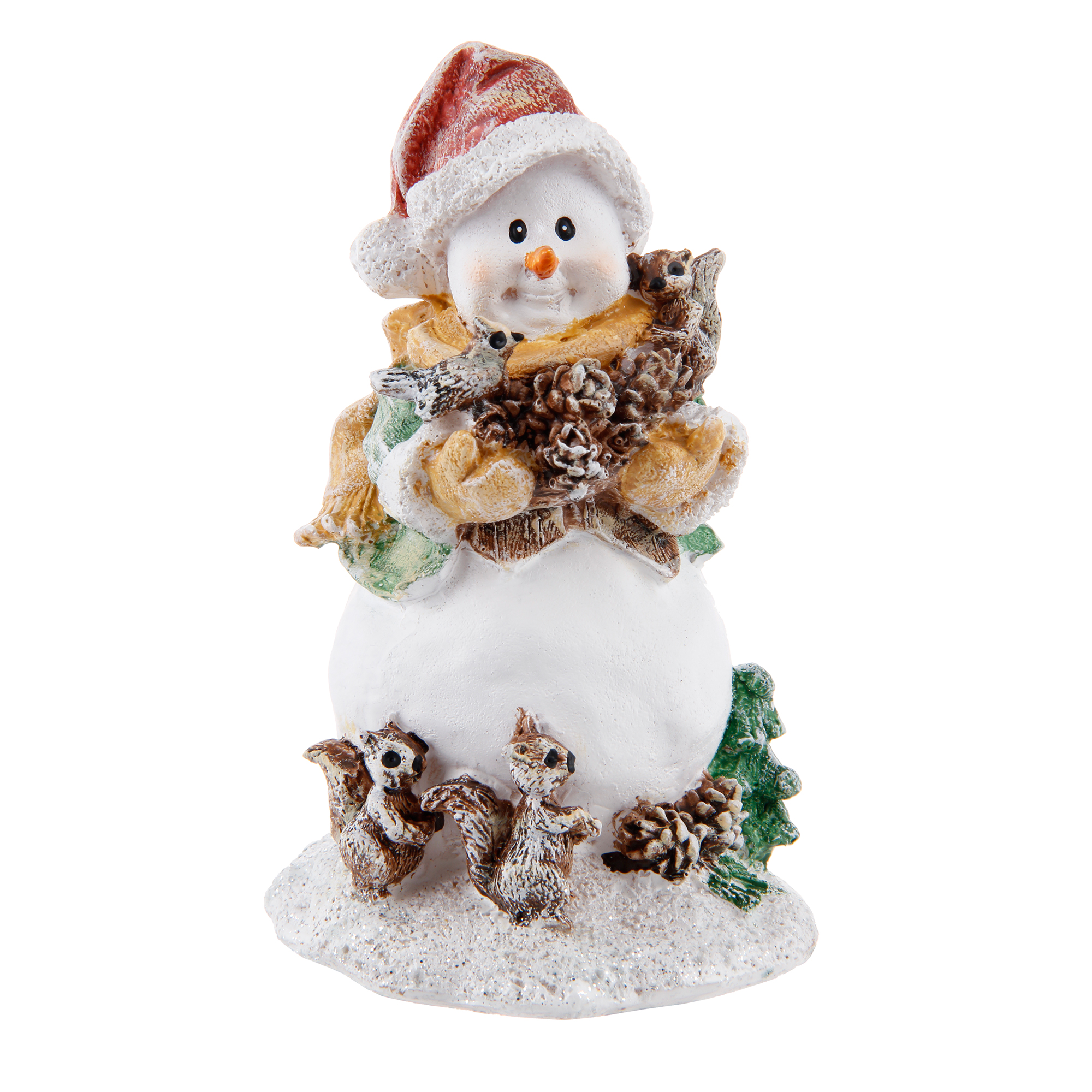Снеговичок с шишками и белками ТПК Полиформ 15 см снеговик с метлой и зайчиком н 50см тпк полиформ