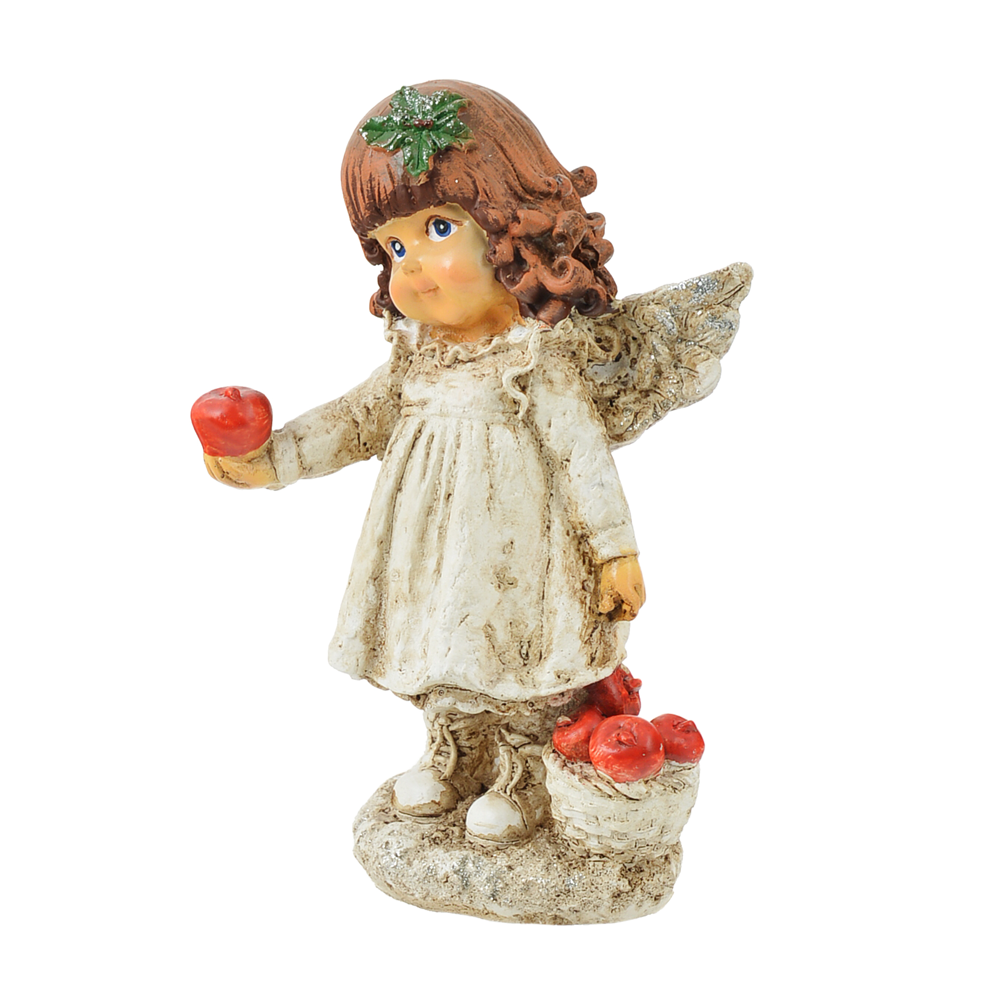 Девочка-ангелочек с яблоками  19см Тпк полиформ птичка на рябине новогодняя тпк полиформ 15 см