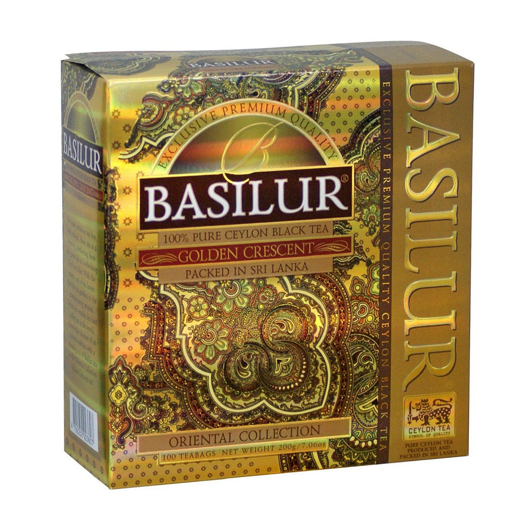 Чай черный Basilur Восточная Золотой месяц 100 пакетиков чай черный листовой basilur восточная коллекция золотой месяц 100г