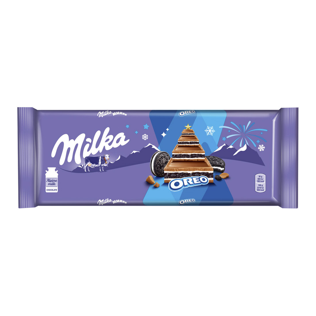 Шоколад Milka молочный с начинкой со вкусом ванили и печеньем Орео 300 г шоколад молочный alpen gold с белым шоколадом с начинкой со вкусом ванили и кусочками печенья орео 90 г