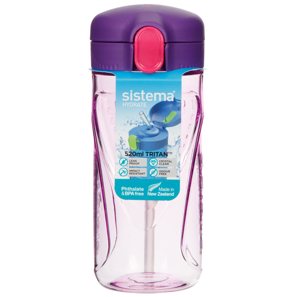 Бутылка с трубочкой Sistema Tritan Swift 0,52 л, цвет в ассортименте - фото 1