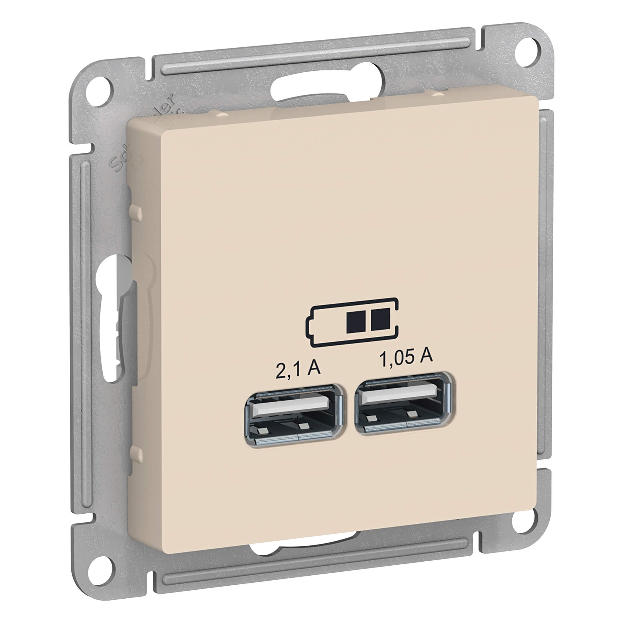 Розетка USB Schneider Electric Electric AtlasDesign бежевый цена и фото