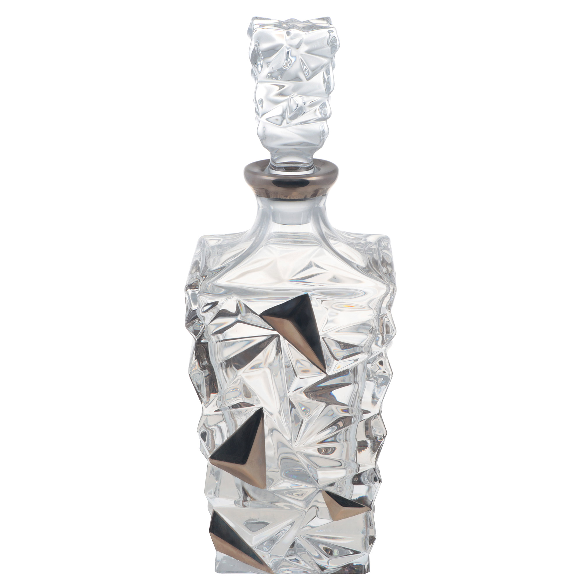 Штоф для виски 0.9л Bohemia Jihlava glacier декор с патиной на бутыль для помпы виски