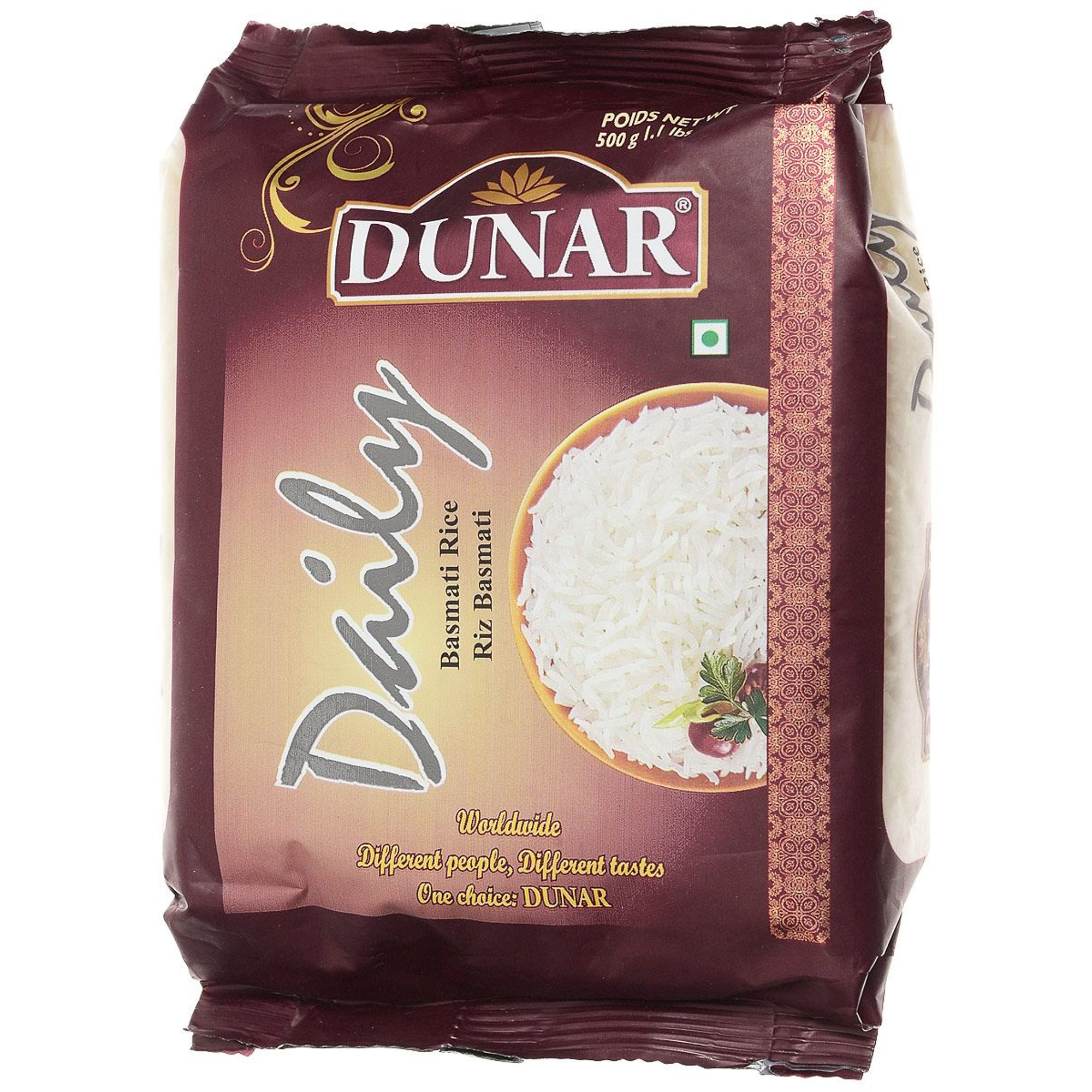 Рис басмати DUNAR Daily 500 г рис басмати дейли длиннозерный шлифованный частично пропаренный dunar индия 500г