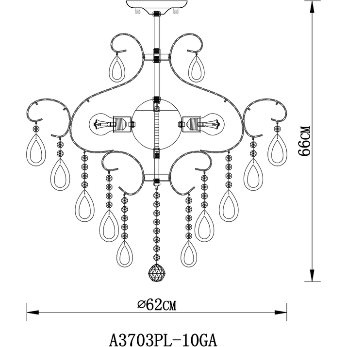 Светильник потолочный ARTELamp A3703PL-10GA Вид№4
