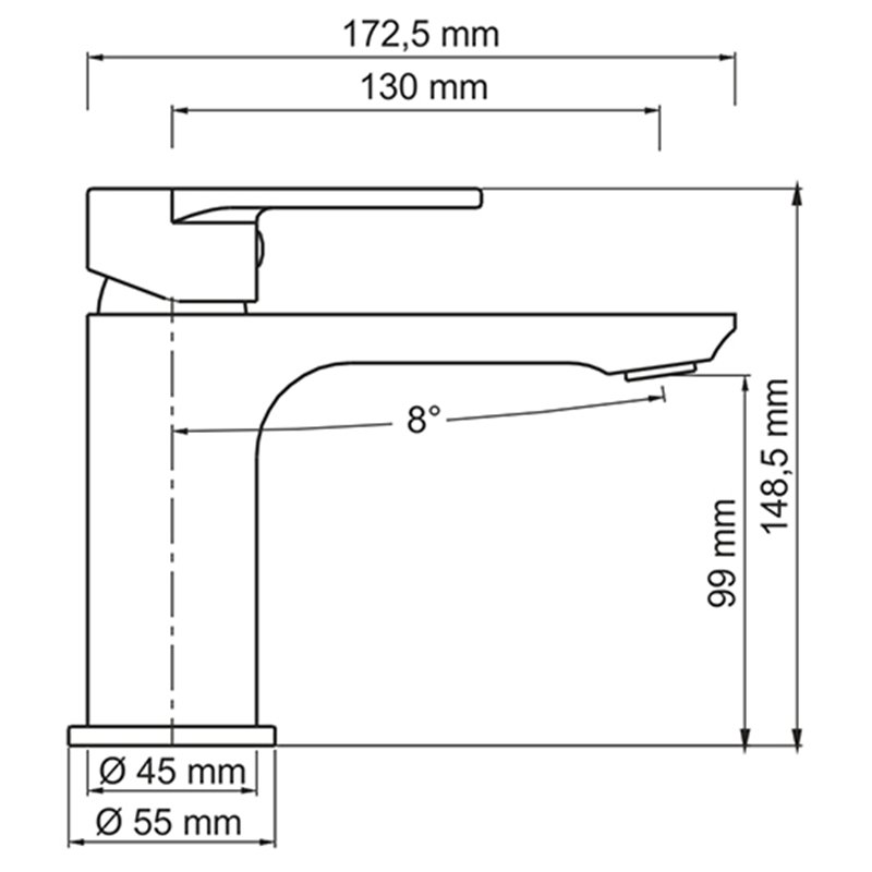 Смеситель Wasserkraft для раковины Elbe 7403 Вид№6