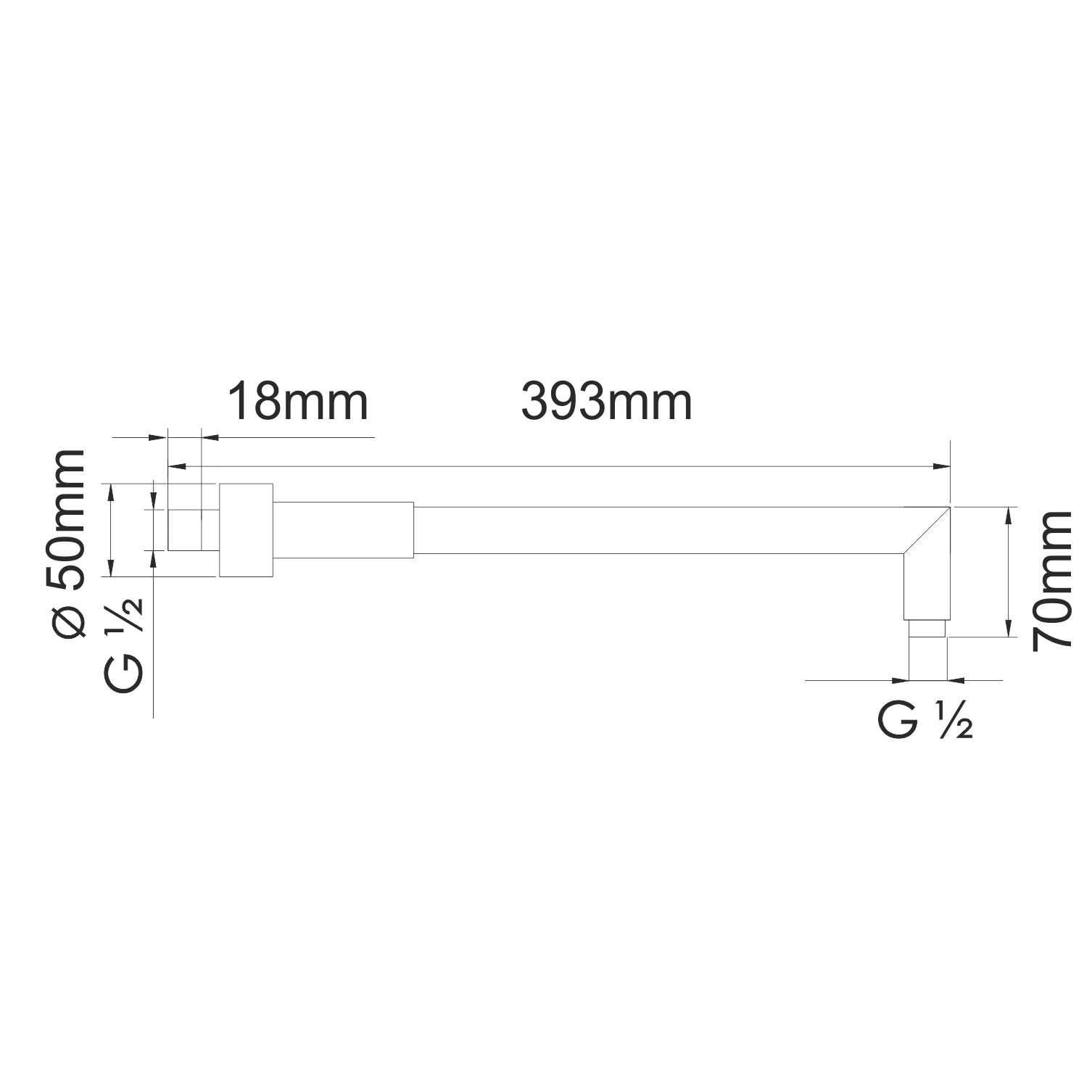 Излив для душа Wasserkraft серебряный 5х39,3х7 см Вид№2