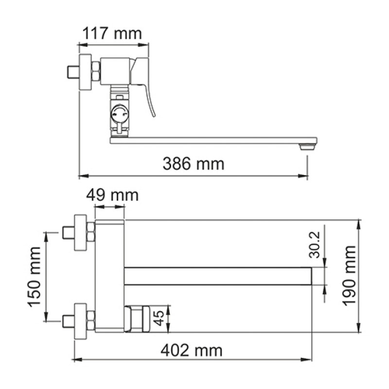 Смеситель Wasserkraft для ванны Exter 1602L Вид№2