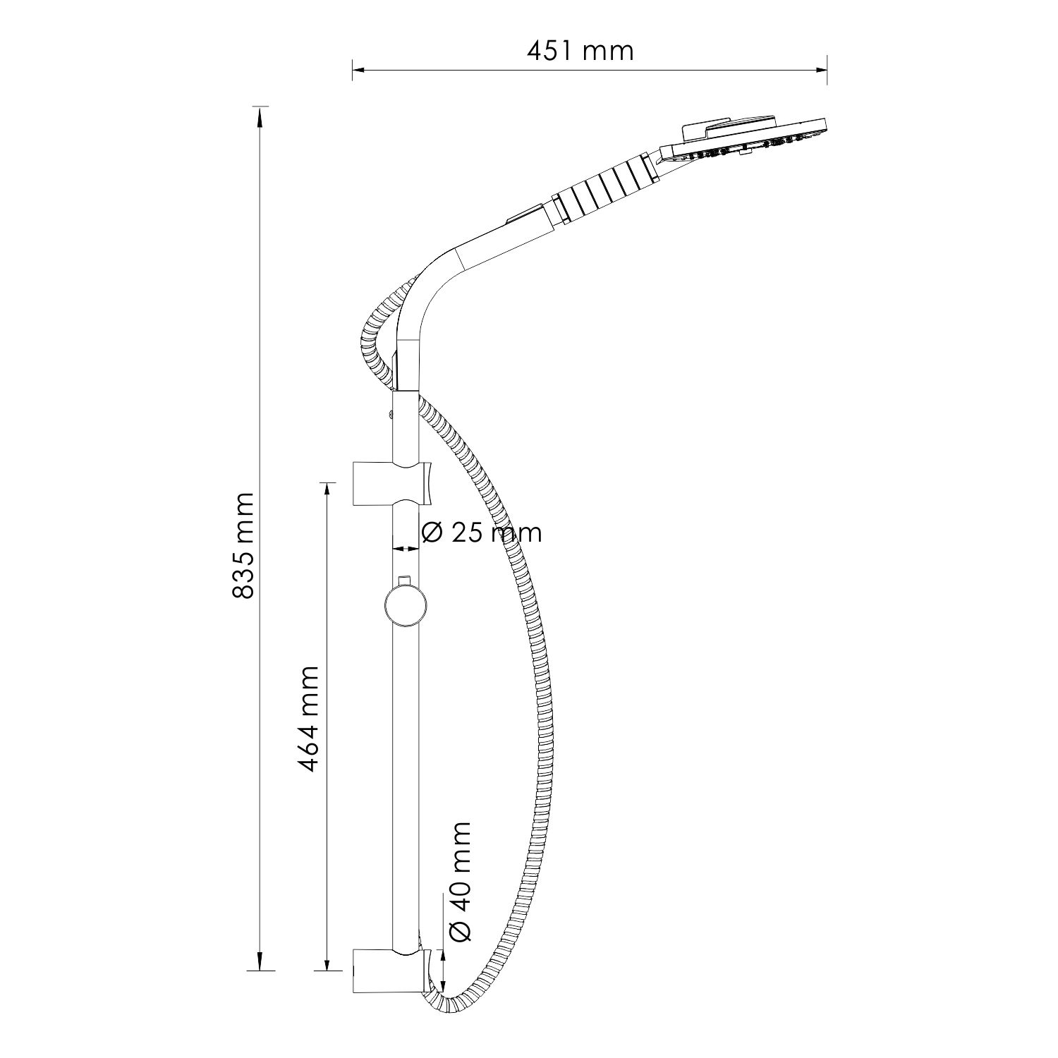 фото Комплект душевой wasserkraft серебряный 16х45,1х83,5 см