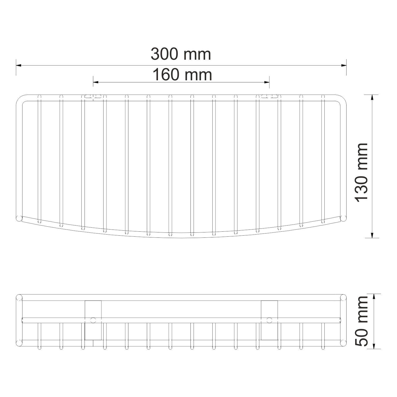 Полка прямая металлическая Wasserkraft 30х5х13 см Вид№4