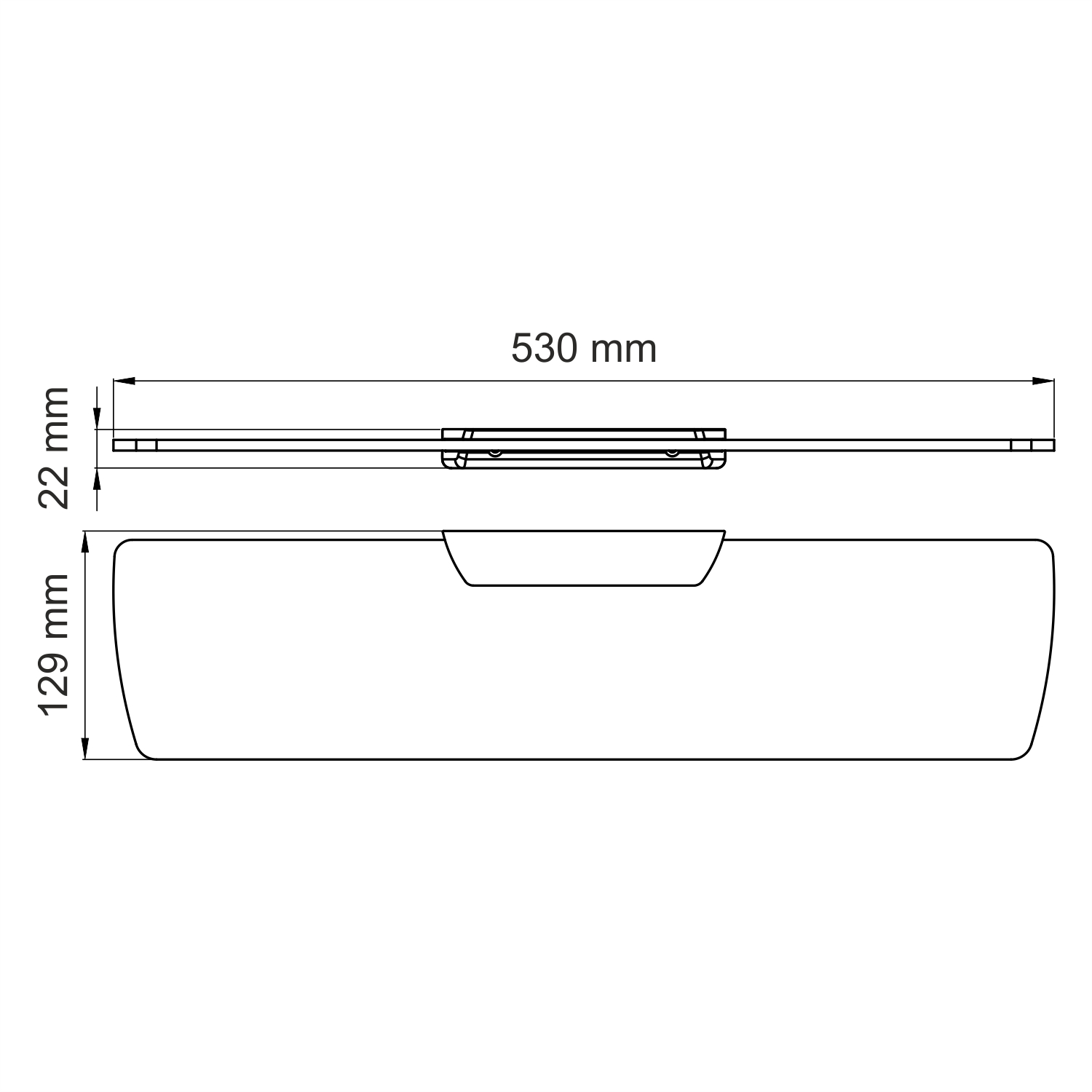 Полка стеклянная черная Wasserkraft 53х2,2х12,9 см Вид№2