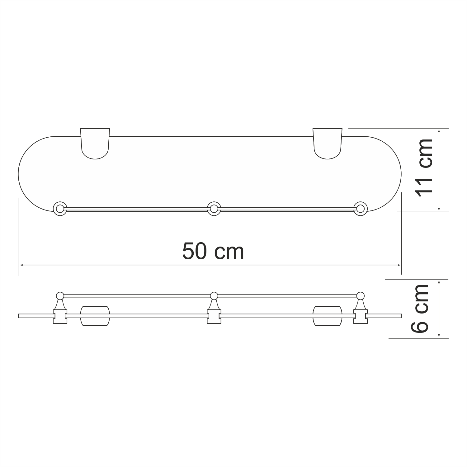 фото Полка стеклянная wasserkraft 50х6х11,3 см