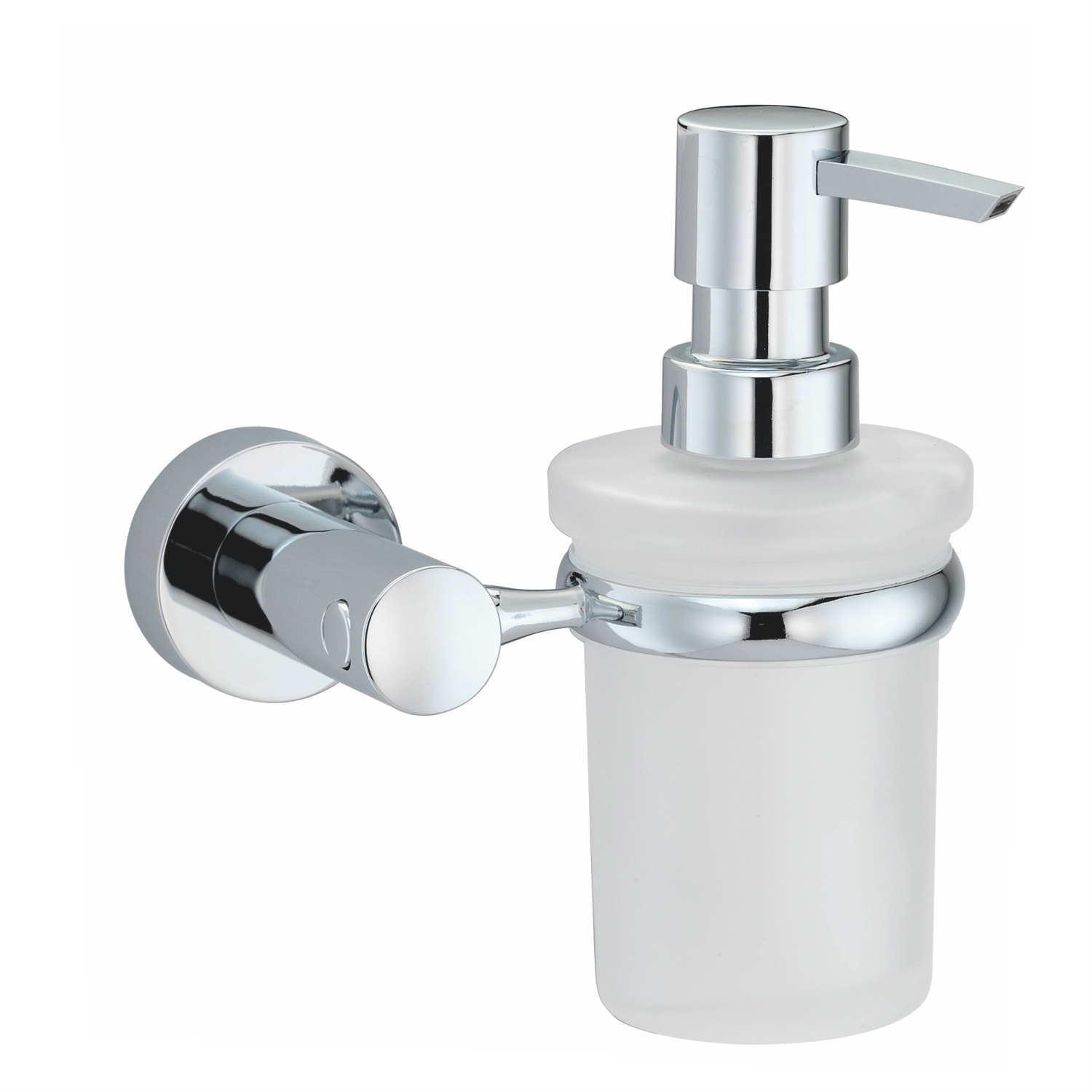 Дозатор для жидкого мыла Wasserkraft прозрачный с серебряным 11,7х19,7х13,1 см