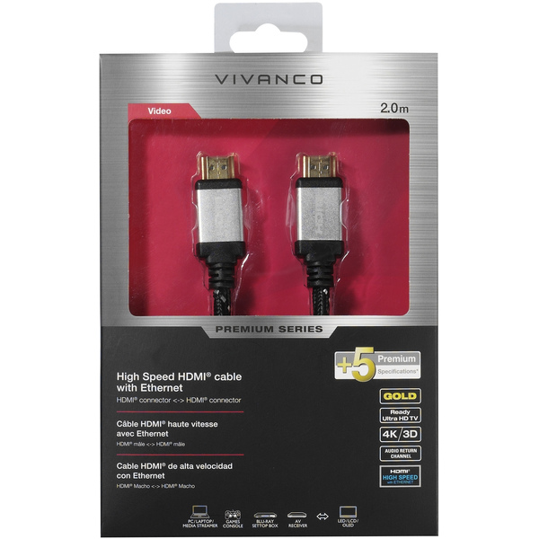 фото Кабель vivanco premium hdmi-hdmi 2 м 42201