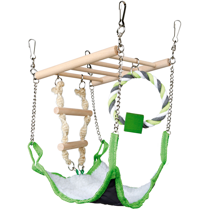 Игрушка для грызунов Trixie Подвесной мост с гамаком 17х15х22 см в ассортименте flamingo игрушка для грызунов трещотка с колокольчиком
