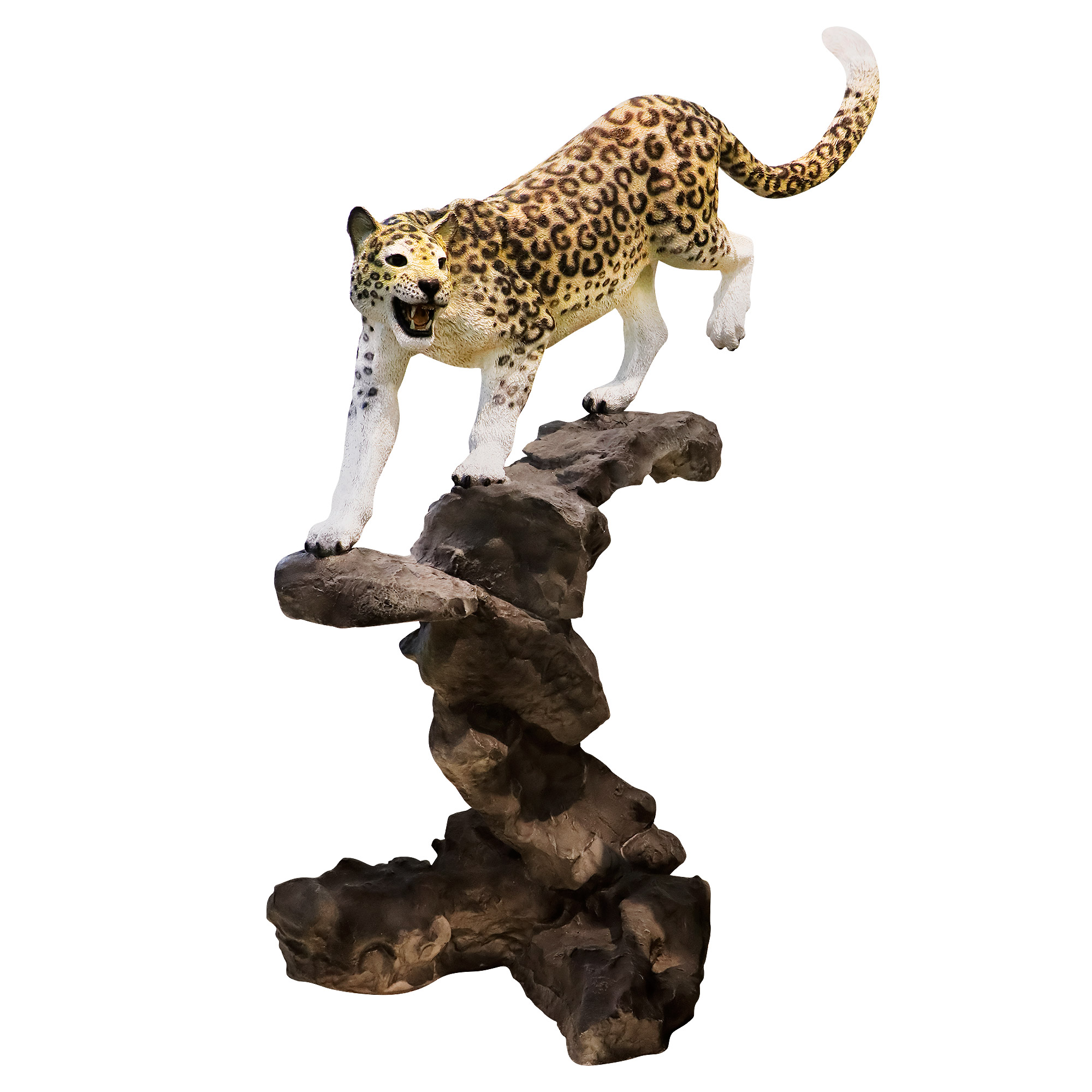 Декоративная садовая фигура Тпк полиформ Пантера на камне Н-170*80*180см фигура тпк полиформ тигр сидит на камне 17x28x11 cм