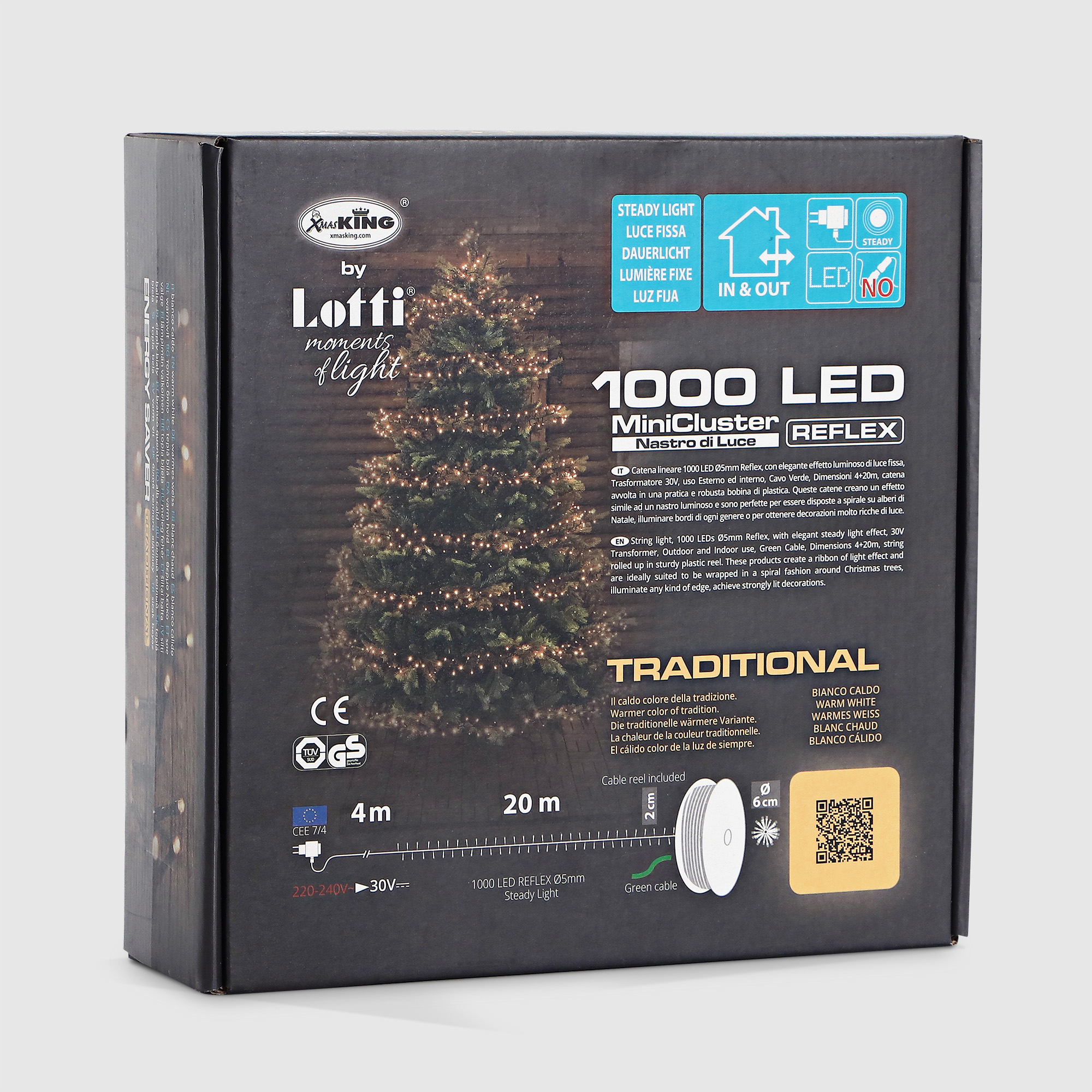 Гирлянда уличная Lotti Nsl 1000 led 4+20м, цвет зеленый кабель - фото 7