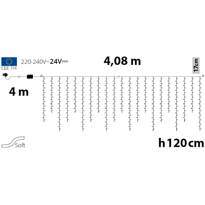 Гирлянда уличная бахрома Lotti 480 LED со стартовым шнуром Вид№8