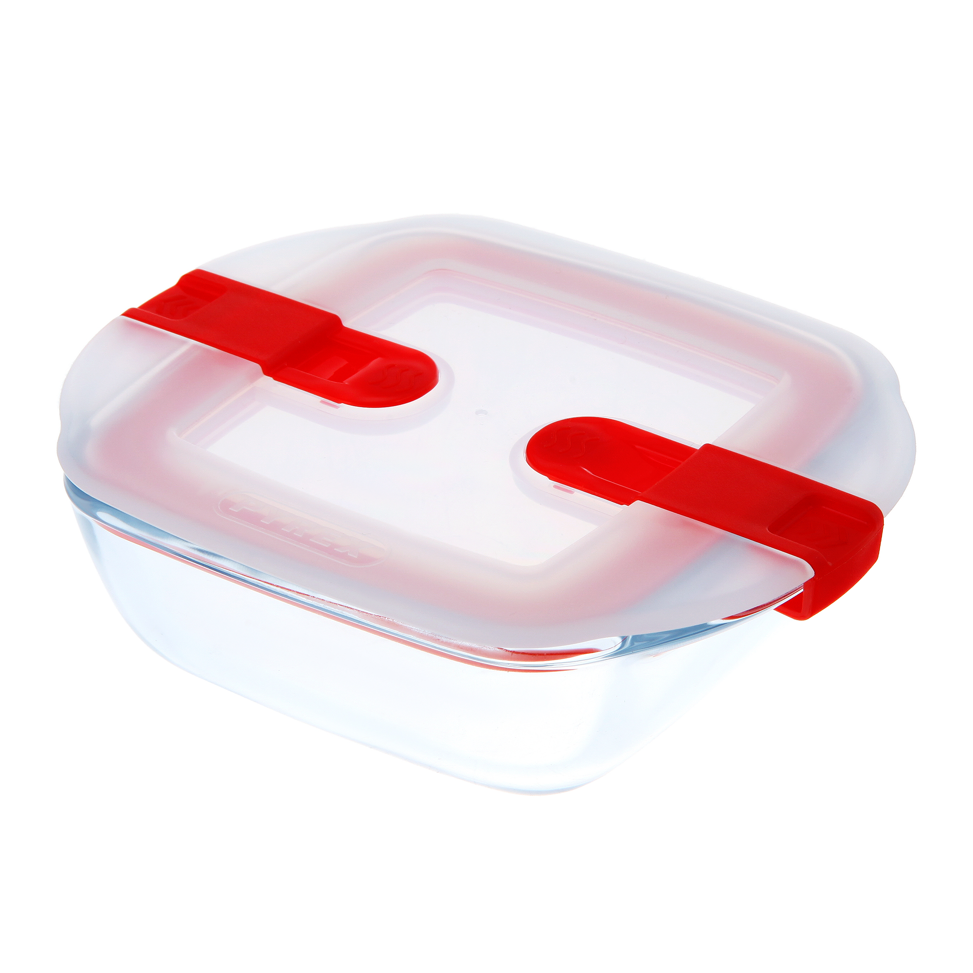 Форма для запекания  и хранения квадратная с пластиковой крышкой и зажимами по бокам 14х12см  Pyrex форма для выпечки pyrex bake