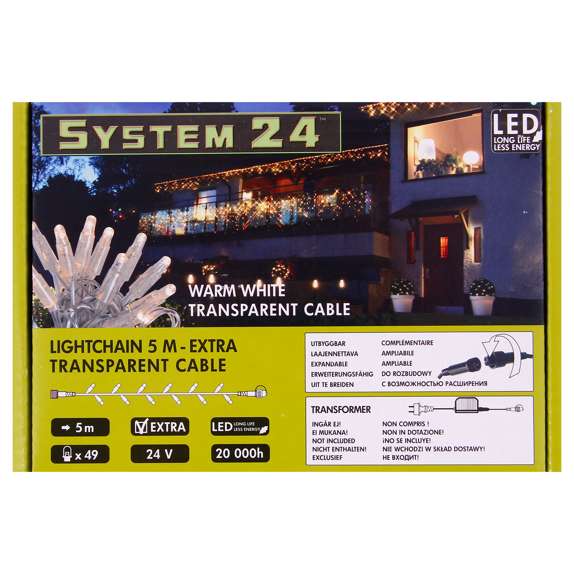 Кабель-удлинитель 5м 49 ламп System expo/star trading, цвет прозрачный кабель - фото 6