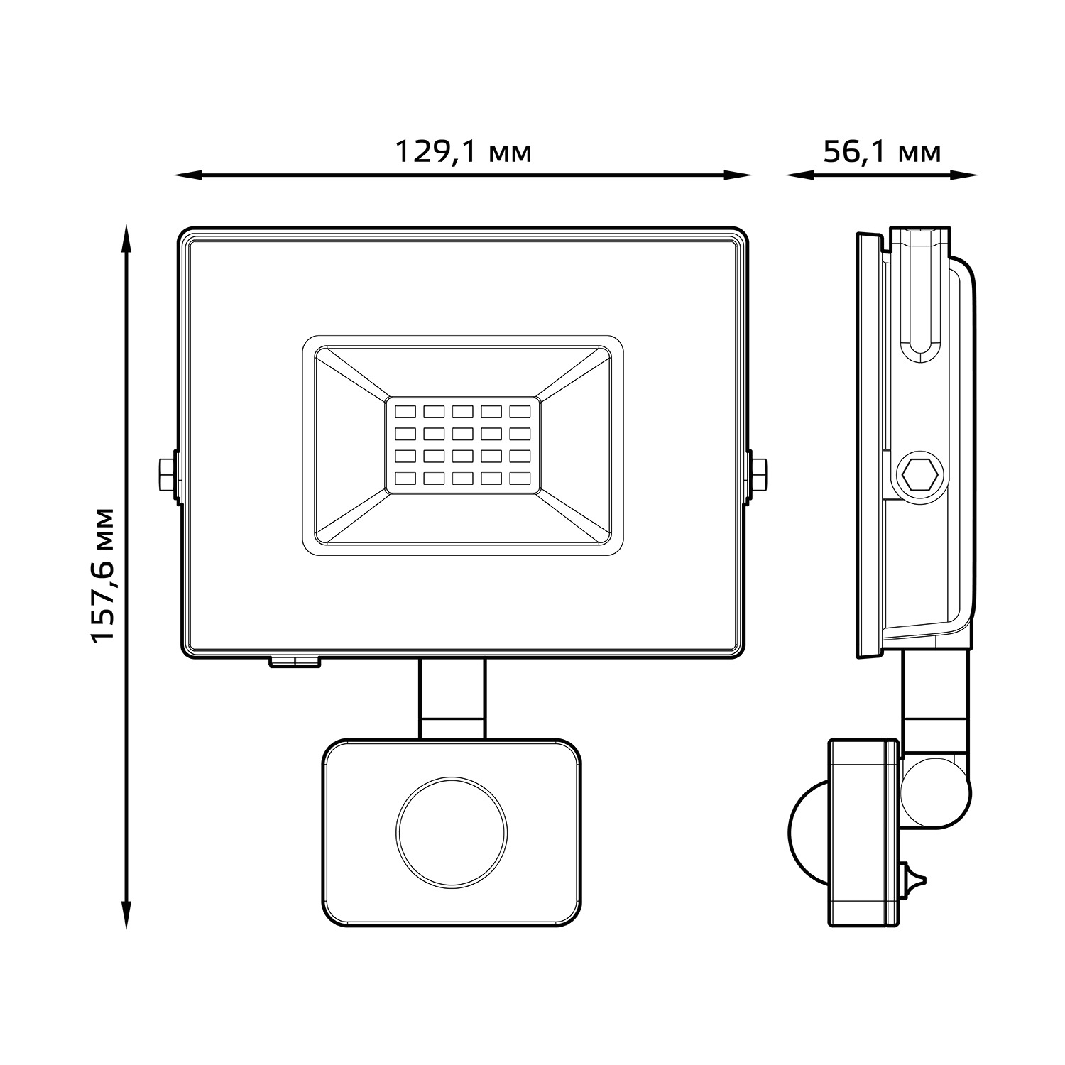 фото Прожектор светодиодный gauss elementary led 30w 2100lm ip65 6500к с датчиком движения 1/24