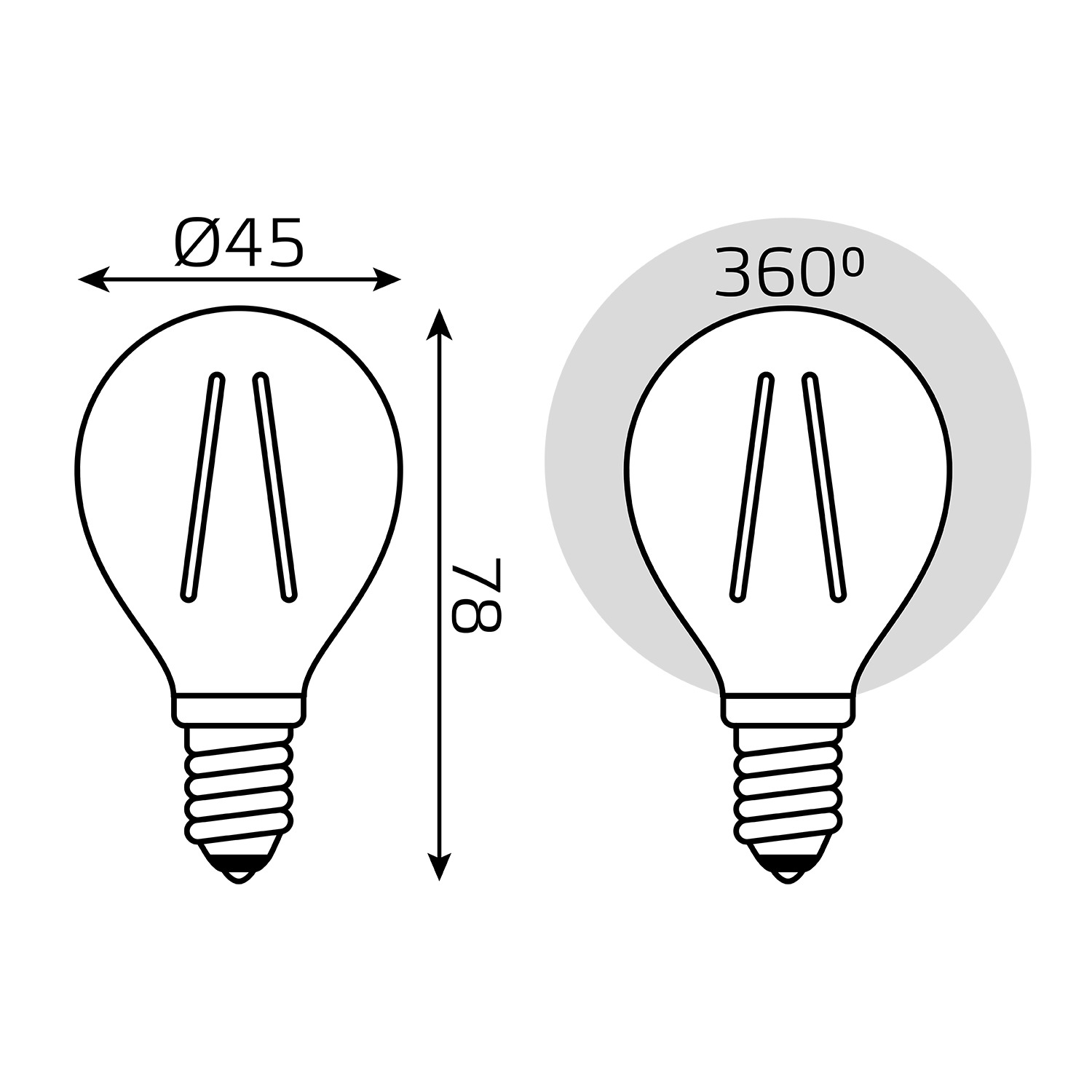 Лампа Gauss LED Filament Шар E14 11W 720lm 2700K 1/10/50 Вид№8