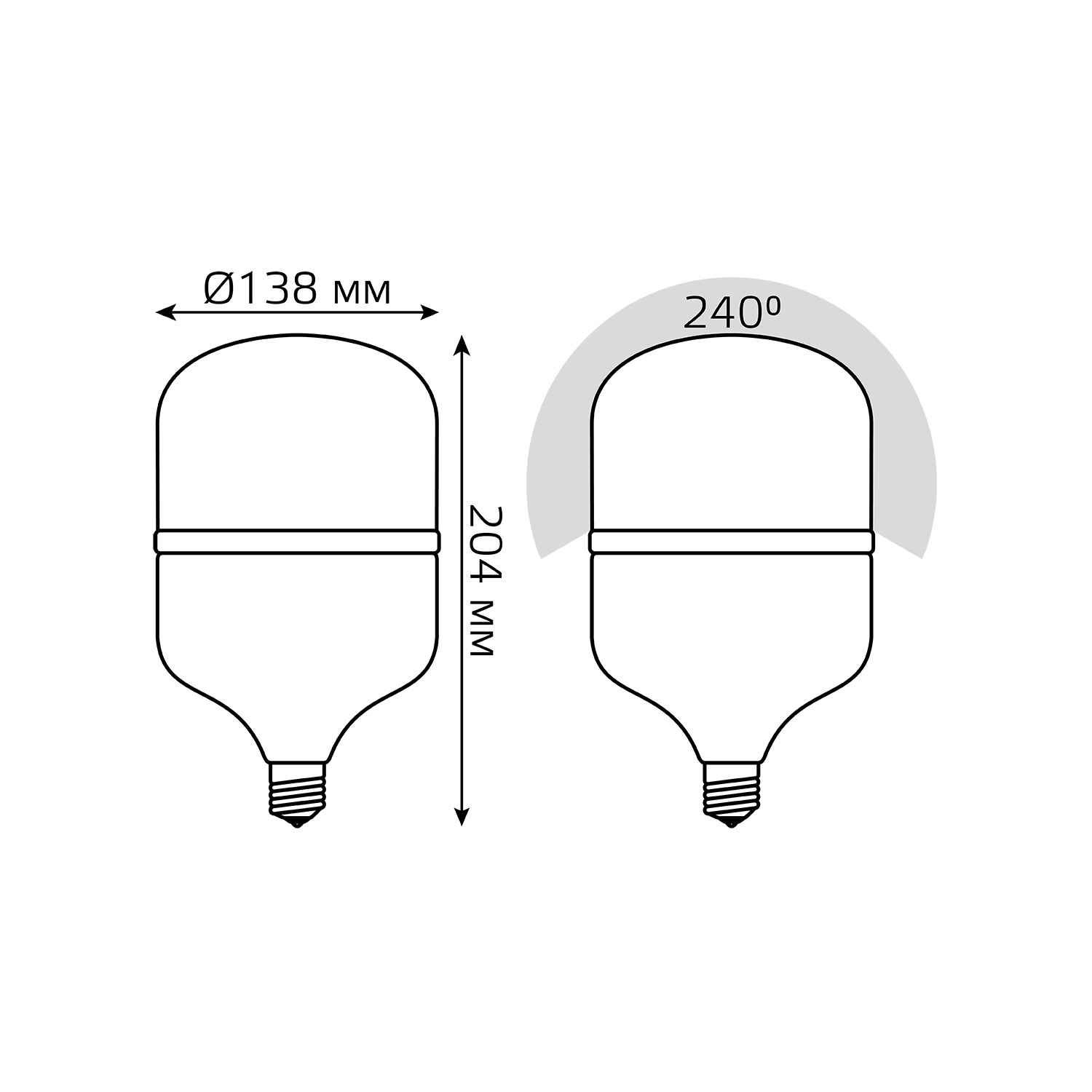 фото Лампа gauss elementary led t140 e27 50w 4400lm 180-240v 4000k 1/8