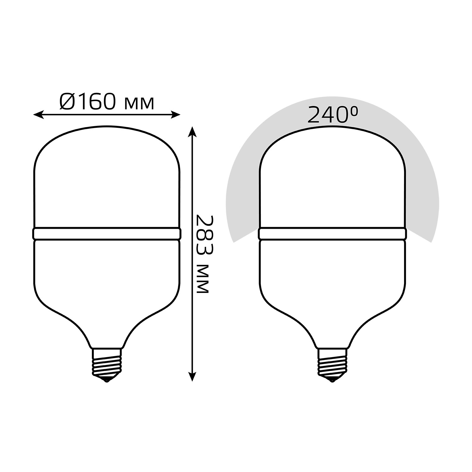 фото Лампа gauss elementary led t160 e27 60w 5600lm 180-240v 6500k 1/6