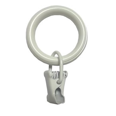 Кольца с зажимом Арт-декор белый диаметр 20, 10 шт. шнурки с пластиковым зажимом белый пара
