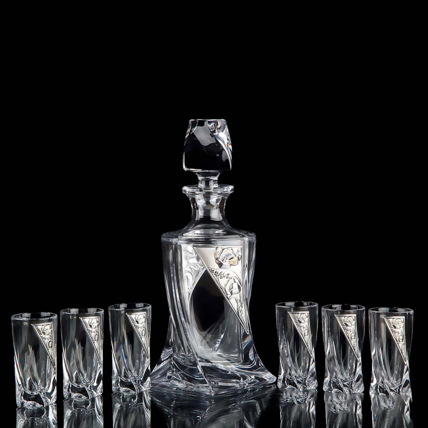 Набор для водки Linea Argenti 4574PN 7 предметов набор 7 в 1 фляжка 8 oz чёрная 4 рюмки воронка шахматы 18 х 24 см