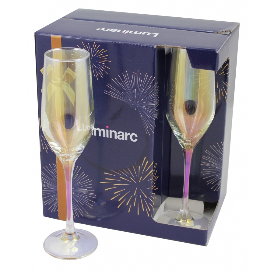 фото Набор бокалов для шампанского luminarc золотой хамелеон 6х160мл