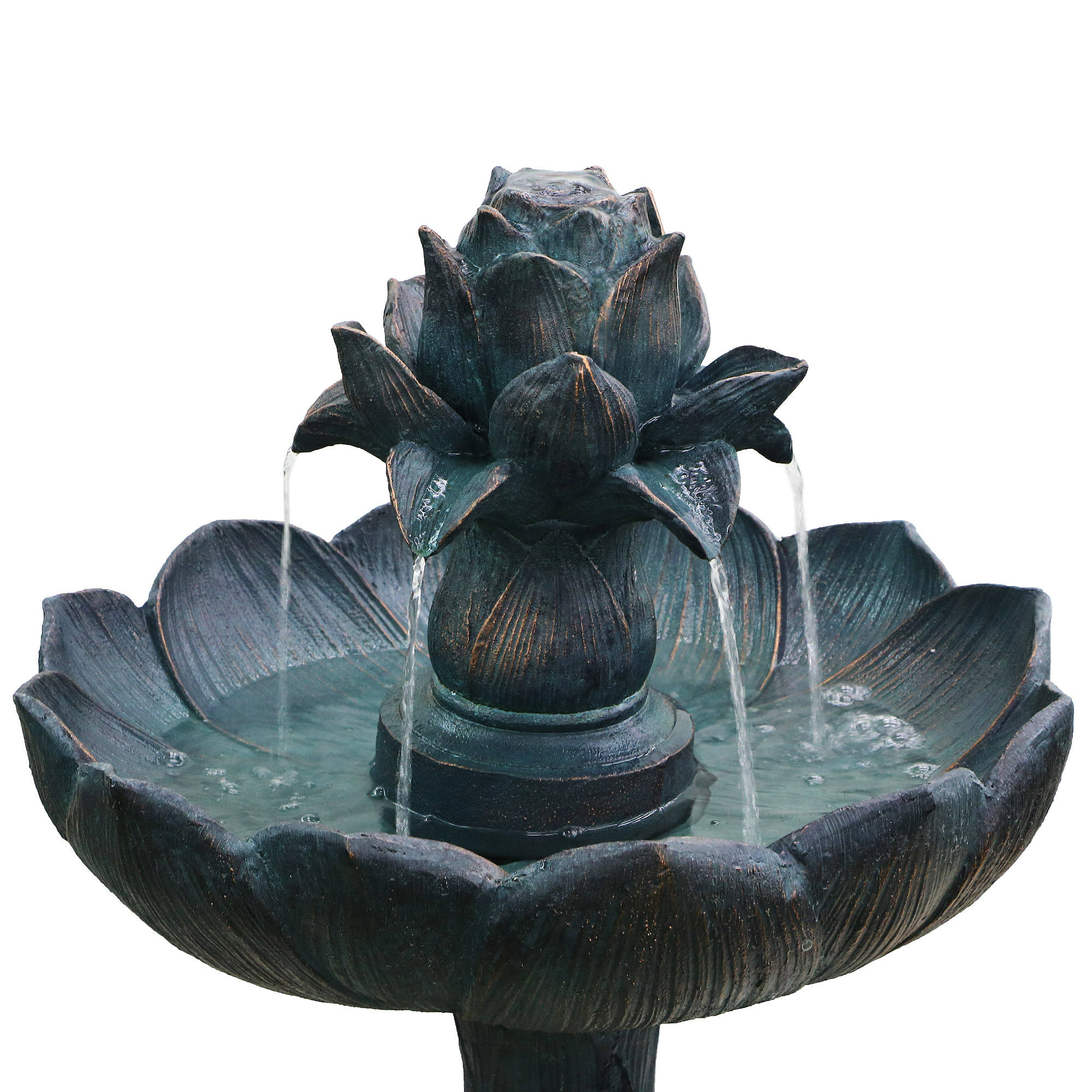 Фонтан Haomei Fountain лотос серый 52х52хh90, размер 52х52х90 см - фото 2