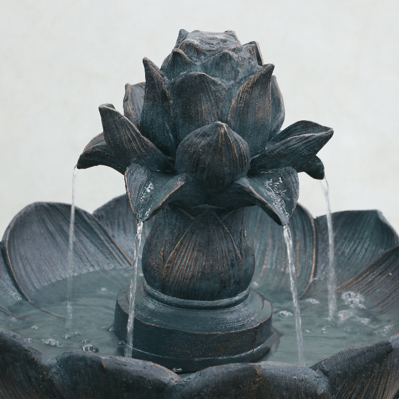 Фонтан Haomei Fountain лотос серый 52х52хh90, размер 52х52х90 см - фото 4
