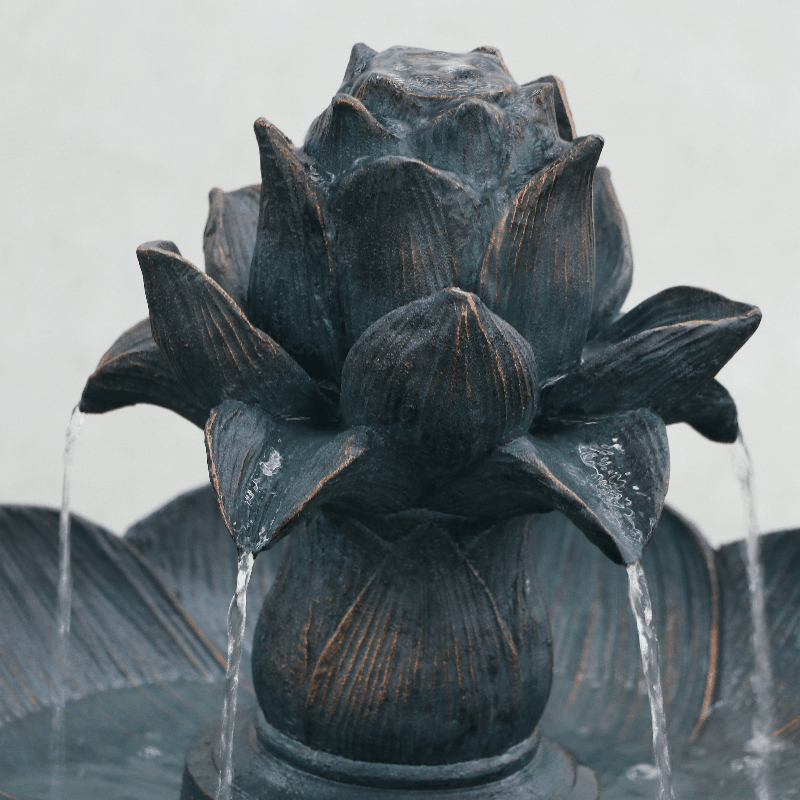 Фонтан Haomei Fountain лотос серый 52х52хh90, размер 52х52х90 см - фото 5