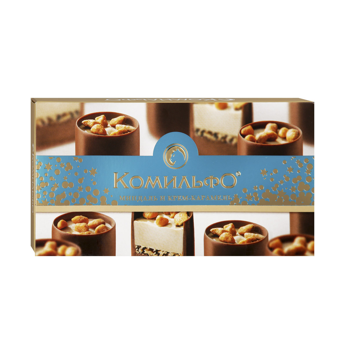 Конфеты Комильфо шоколадные Миндаль и крем-карамель 116 г коробка складная под 4 конфеты с окном крафт 12 6 х 12 6 х 3 5 см