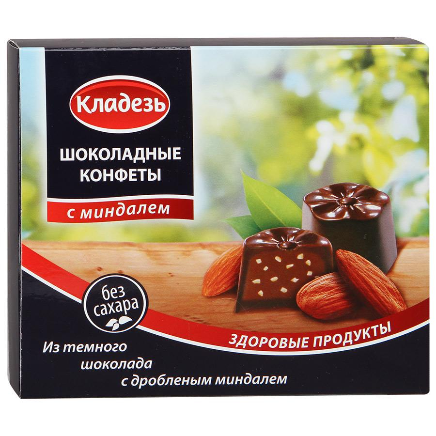Конфеты шоколадные Кладезь с миндалем на изомальте, 100 г кешью rioba жареный 50 гр
