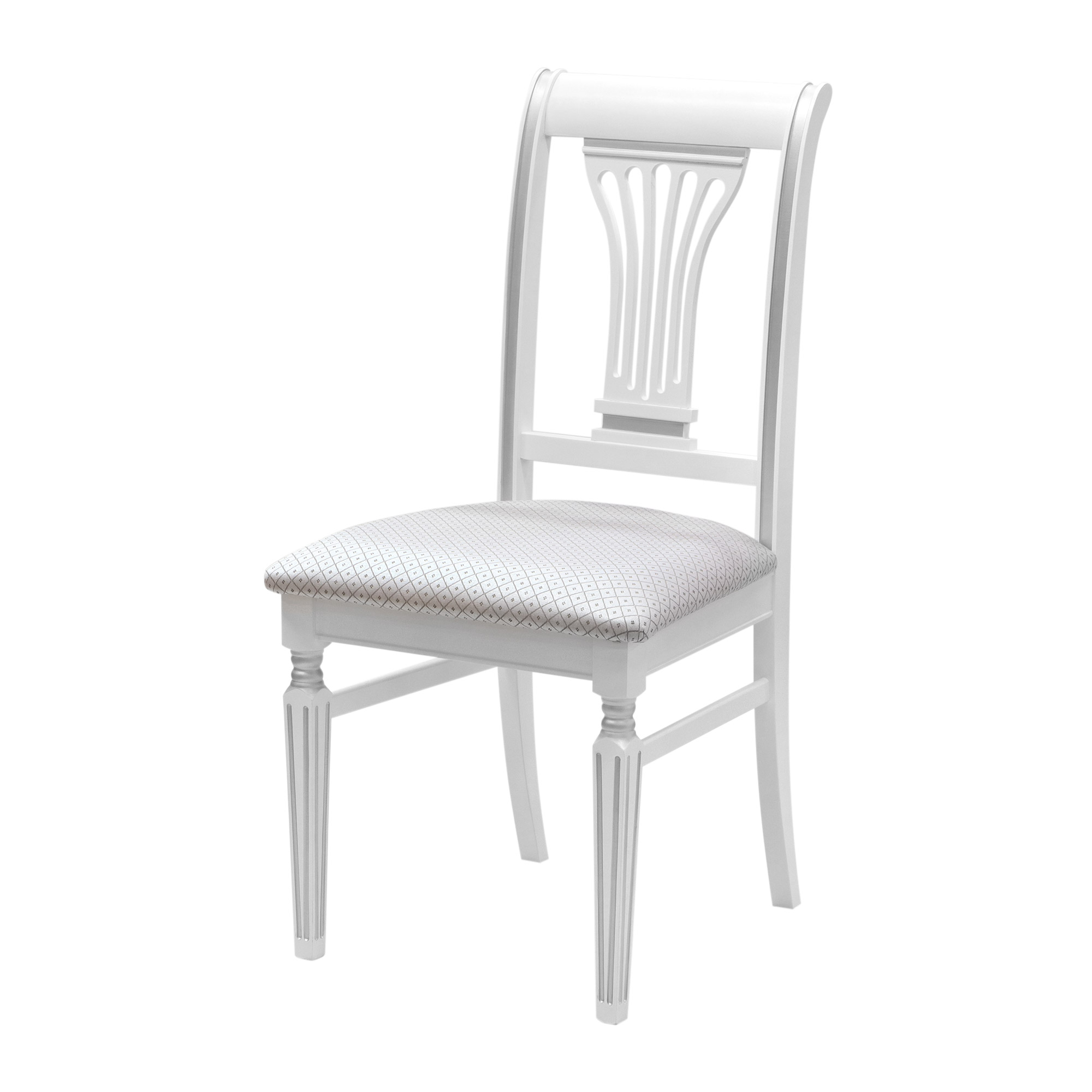 стул белый с патиной серебро