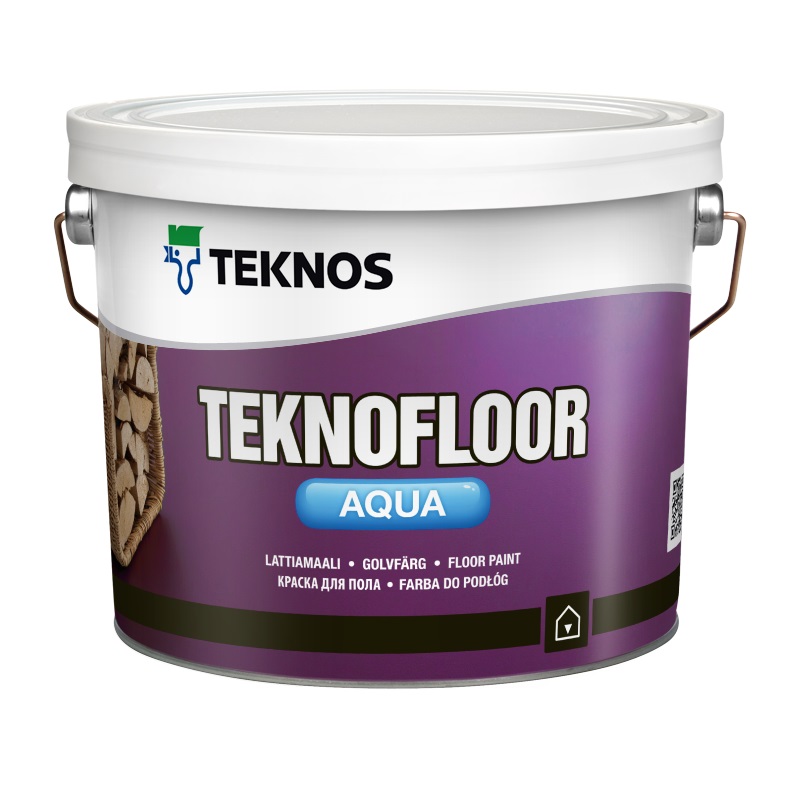 Краска полуглянцевая бесцветная Teknos Teknofloor Aqua PM3 3/2,7 л краска фасадная teknos силоксан рм1 3 2 7л