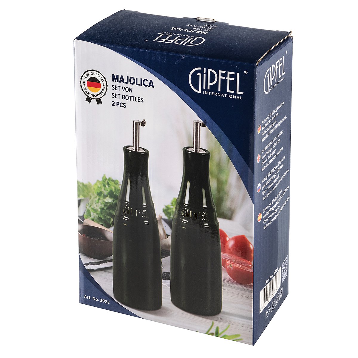 фото Набор gipfel majolica 2 бутылки для масла/уксуса 3,5х19см