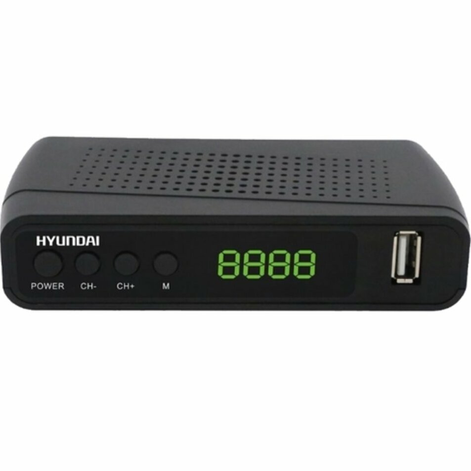 Ресивер DVB-T2 Hyundai H-DVB 520 черный пульт ду huayu для hyundai h dvb 03 t 2