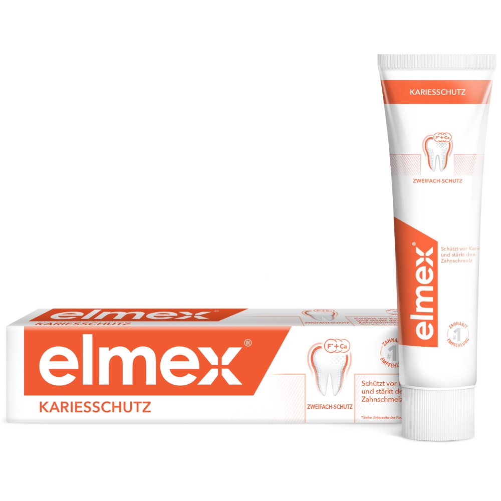 Зубная паста Elmex Защита от кариеса и укрепления эмали, 75 мл антибактериальная зубная паста для укрепления эмали и снижения чувствительности biomed sensitive виноград 100 г