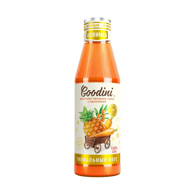 Сок Goodini Фруктово-овощная смесь с облепихой 0,75 л смесь овощная vитамин канадская замороженная 400 гр