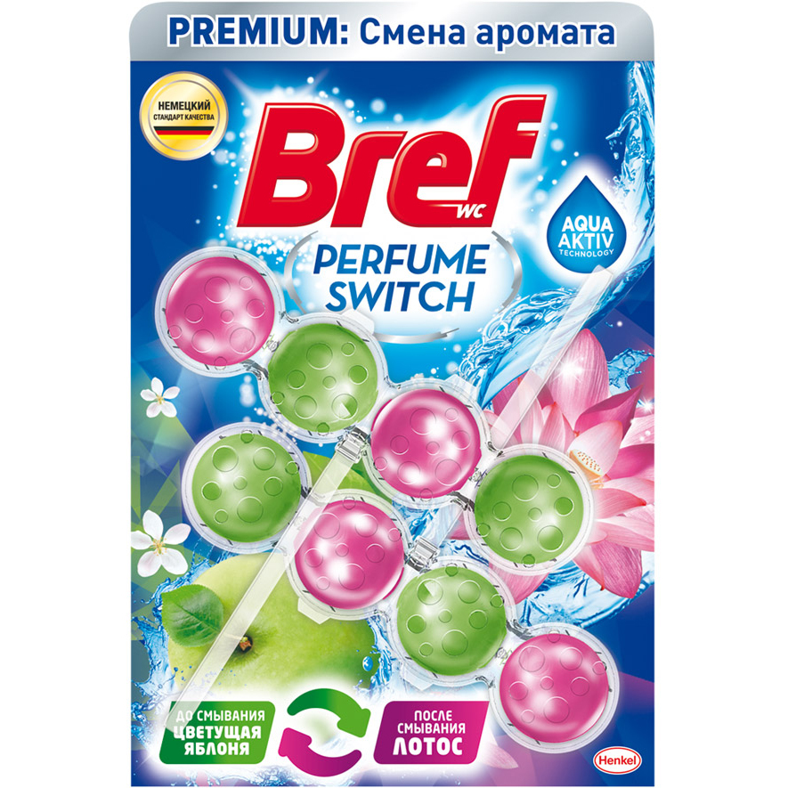 Сменный туалетный блок Bref Perfume Switch цветущая яблоня-лотос 2х50 г туалетный блок bref color aktiv с хлор компонентом 50 г