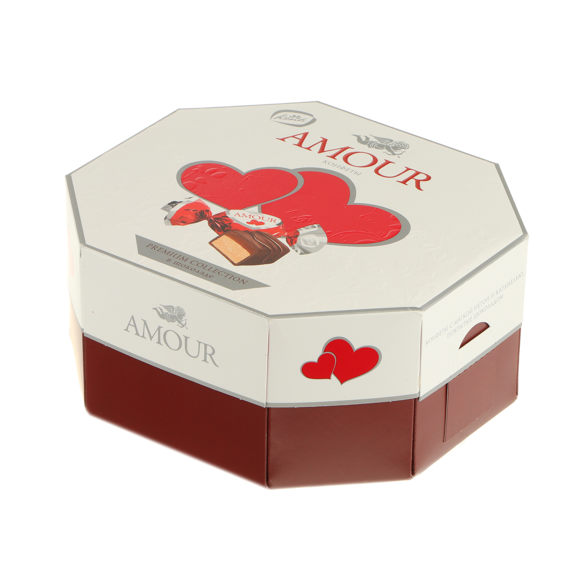 Набор конфет Amour 150 г коробка складная под 4 конфеты с окном крафт 12 6 х 12 6 х 3 5 см