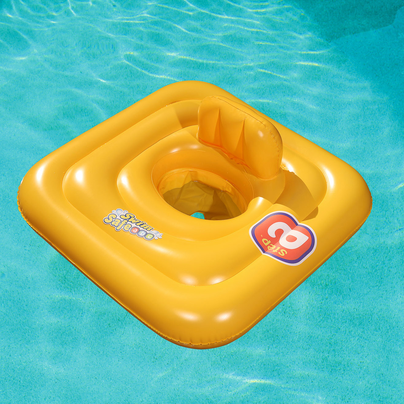 Круг для плавания Best way надувной детский с сиденьем и спинкой 76х76 см (32050) - фото 4