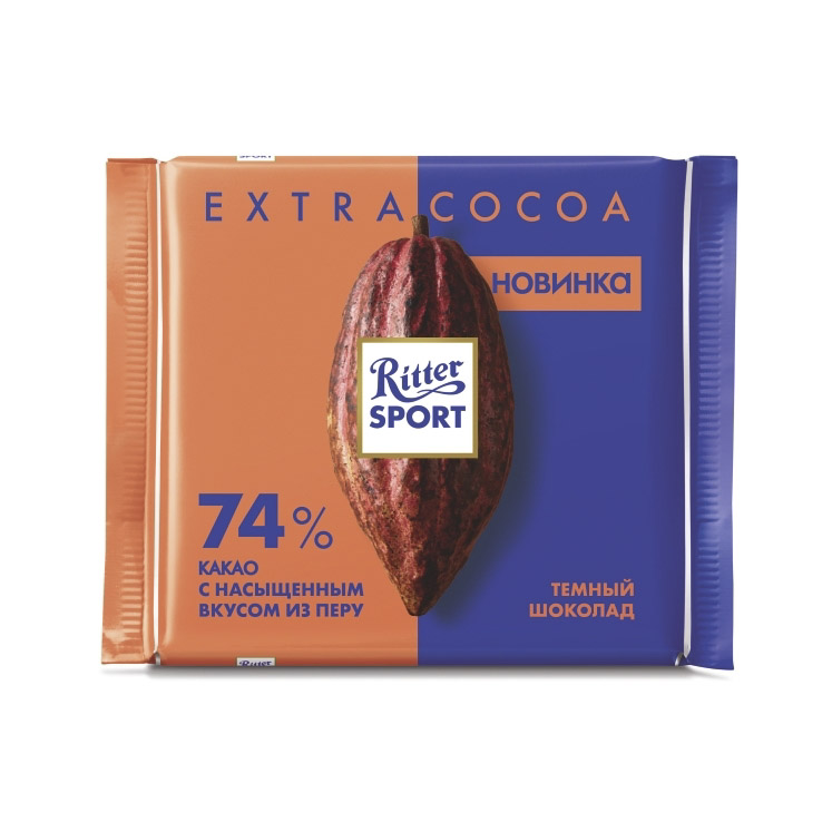 шоколад тёмный ritter sport extra cocoa из перу 74 % какао 100 г Шоколад Ritter Sport Темный с насыщенным вкусом из Перу 100 г