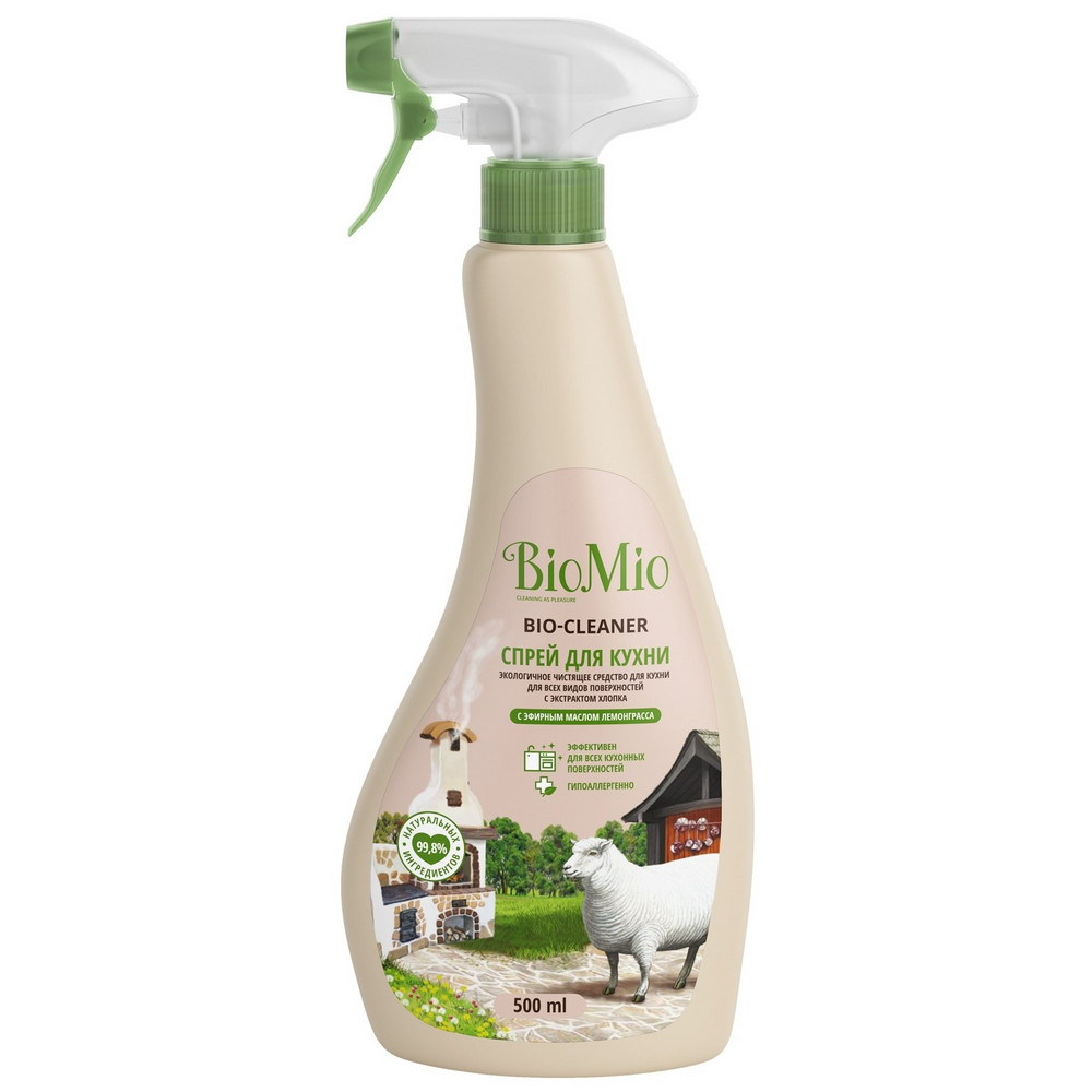 Средство чистящее BioMio Bio-Kitchen Cleaner Лемонграсс 500мл чистящий спрей для кухни biomio лемонграсс 0 5 л