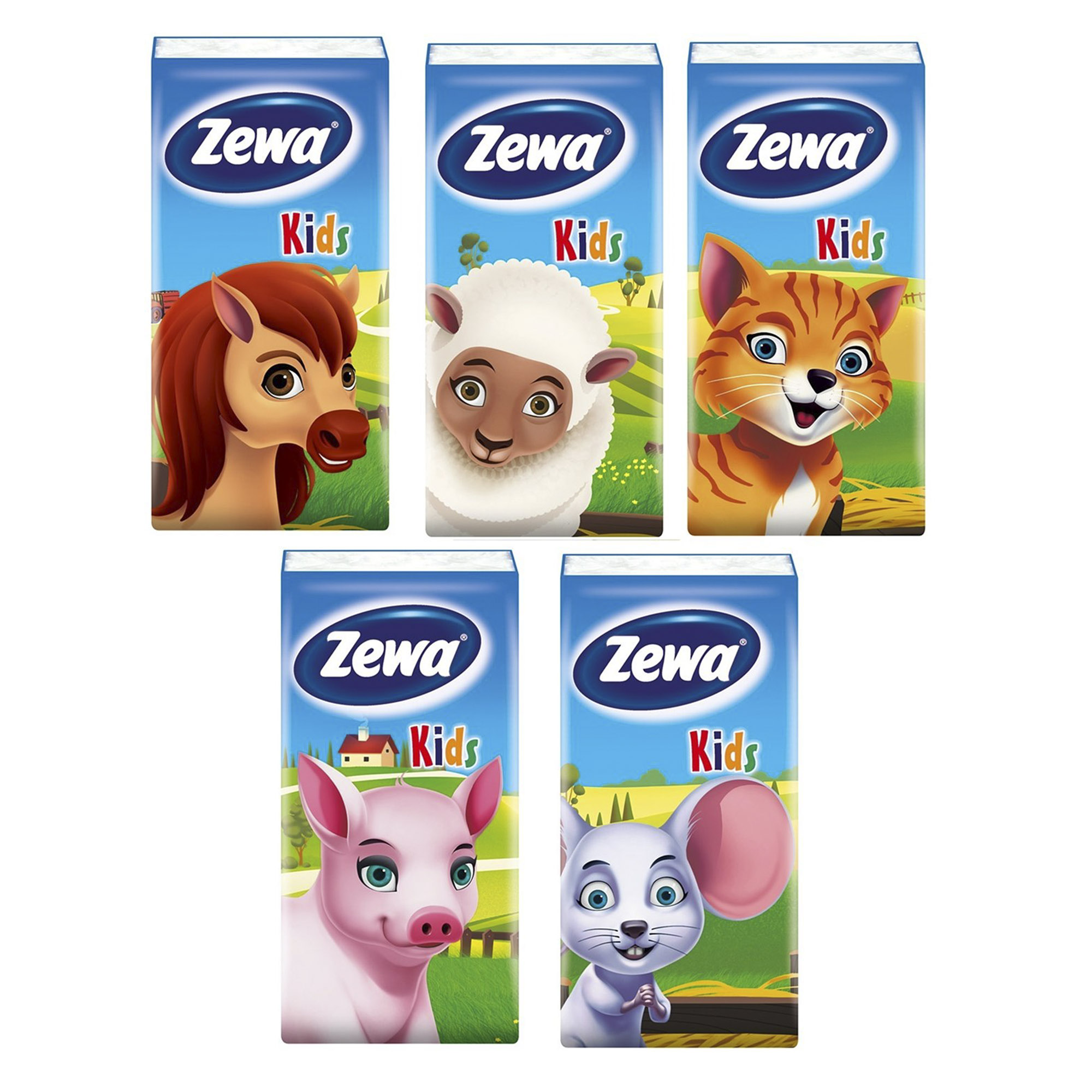 Бумажные платочки 3-слойные Zewa Kids 10 штук, цвет белый - фото 2