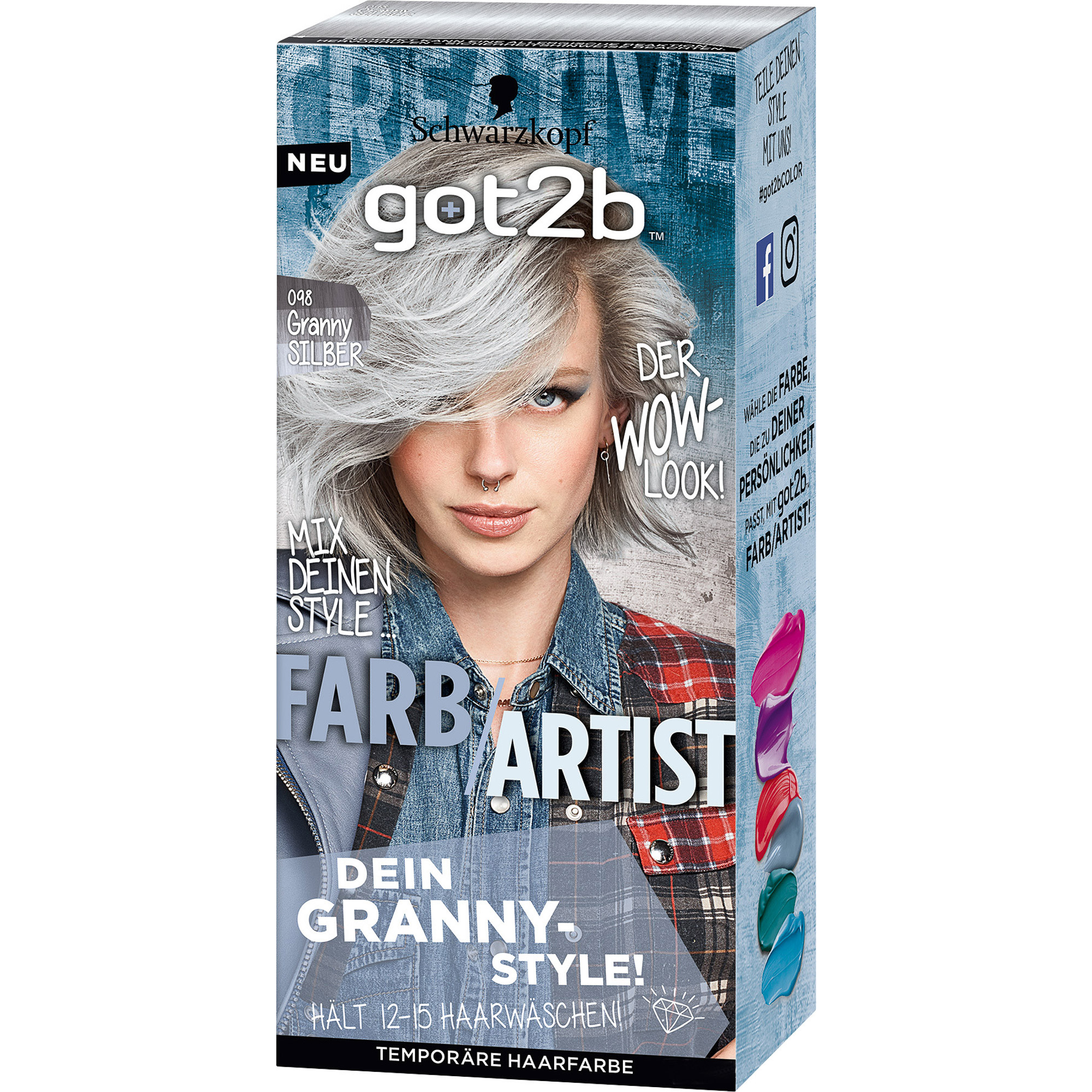Тонирующая краска для волос Got2b Farb Artist 098 Granny Silber 80 мл цена и фото