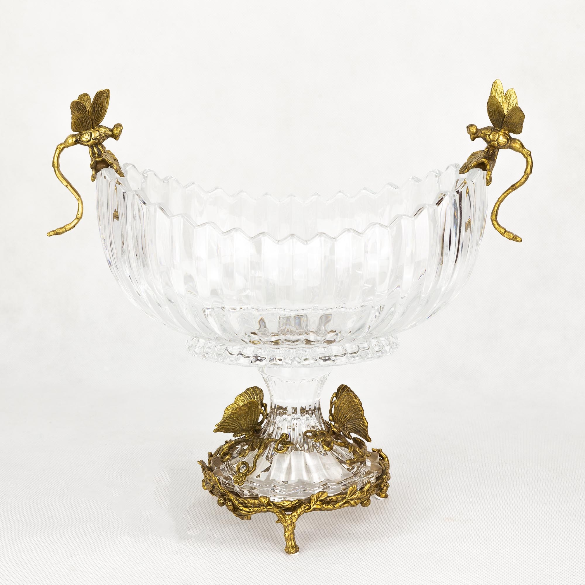Чаша стеклянная со стрекозами  34х16х30 см  Wah luen handicraft